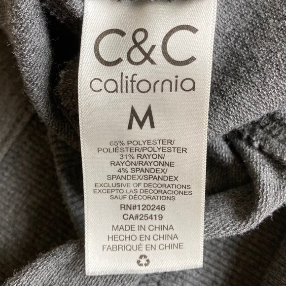 C&C California Come Together Ultra Soft Comfy Gray Sweatshirt Sz M Lightweight - Picture 12 of 15